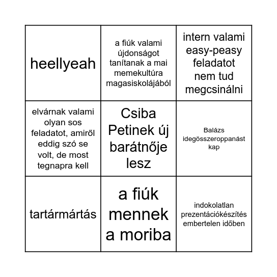 ✨Heti bingo✨ Bingo Card