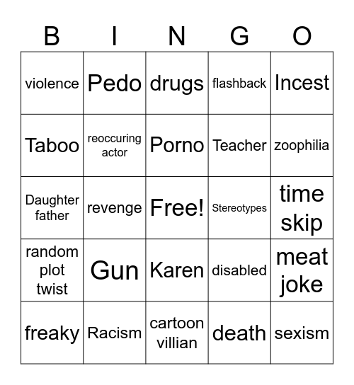 TT Bingo Card
