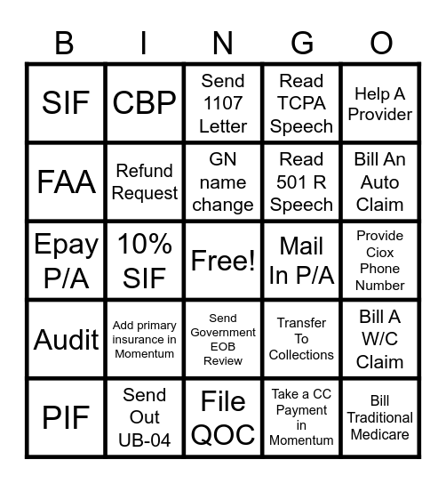 CSO BINGO Card