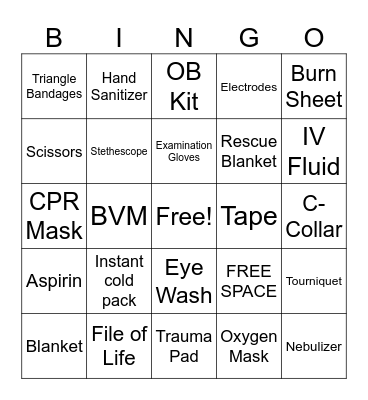 EMS Bingo Card