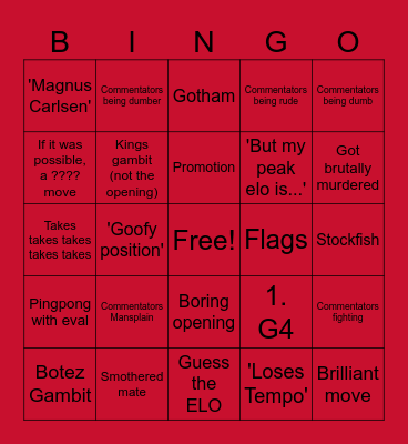 Cover Chess Bingo Card