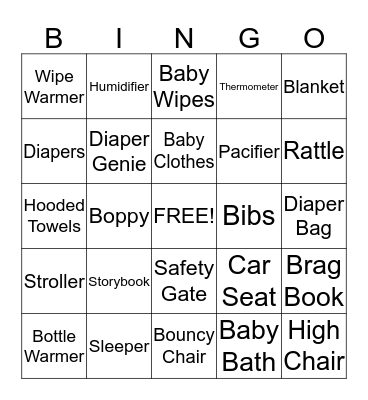 Gifts for Ellen, Ryan & BH Bingo Card