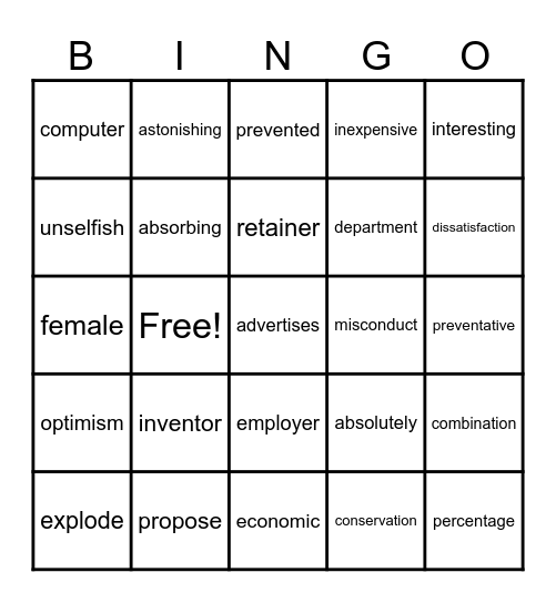 Bingo Card