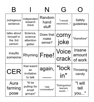 Mr access bingo Card