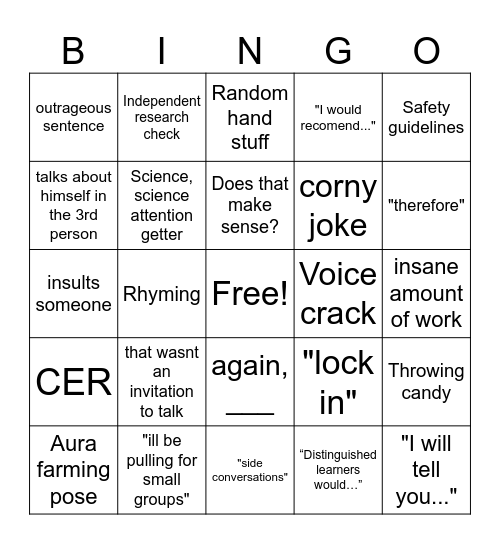 Mr access bingo Card