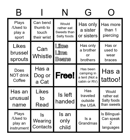 FIND SOMEONE WHO........ Bingo Card