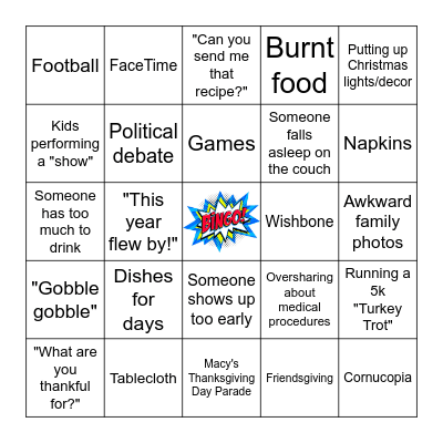 Thanksgiving Bingo Card