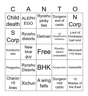 Season 7 Bingo Card