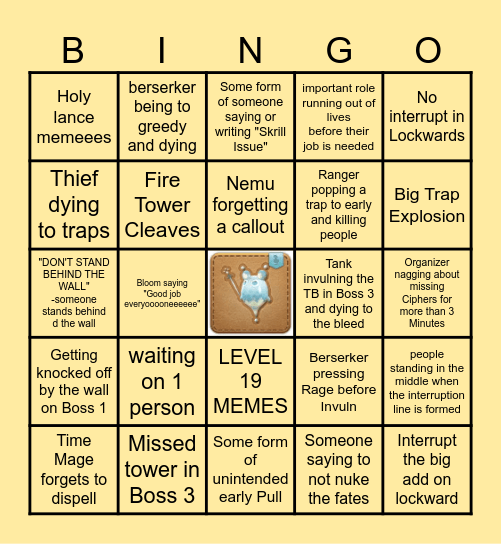 FORKED TOWER BINGO Card