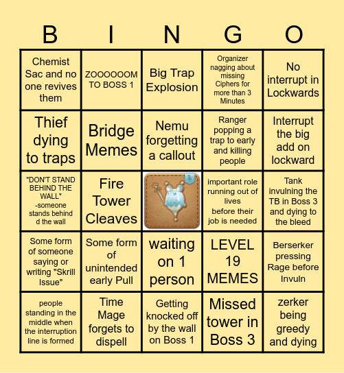 FORKED TOWER BINGO Card