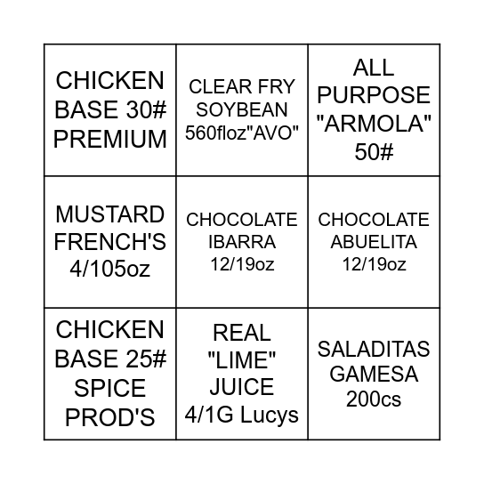 BINGO Card