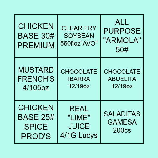 BINGO Card