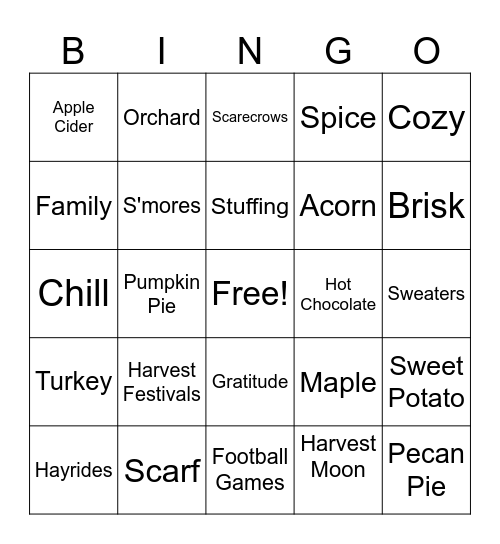 Fallingo Bingo Card