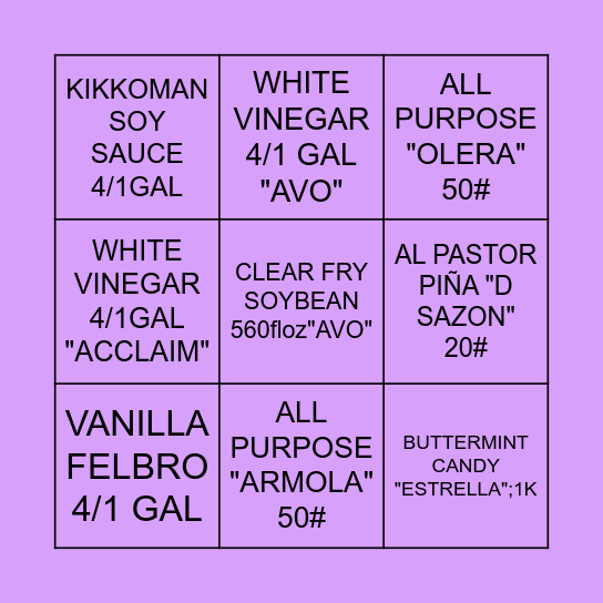 BINGO Card