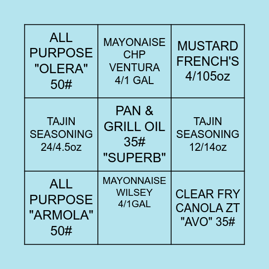 BINGO Card