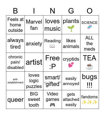 saff bingo Card