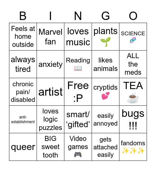 saff bingo Card