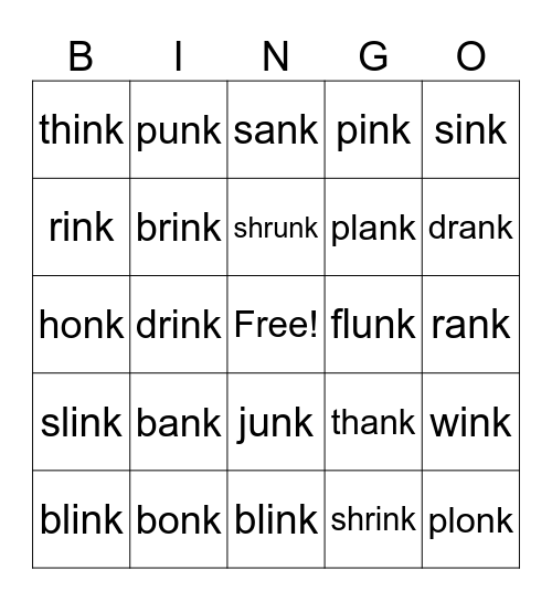 NK Welded Sounds Bingo Card