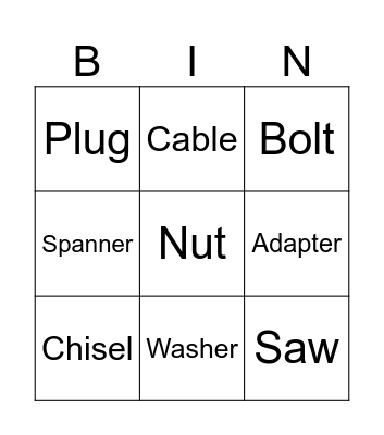 Technical English Bingo Card