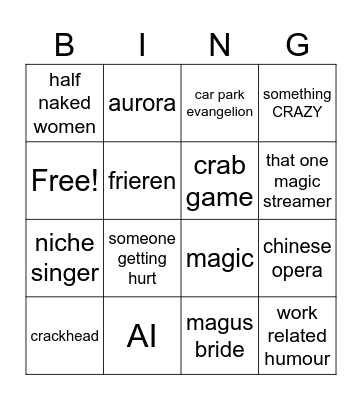 Mikie Bingo Card