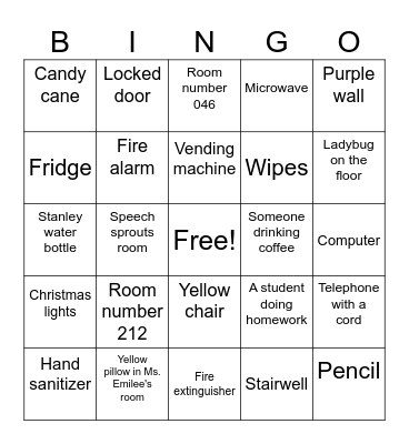 Speech Building Bingo! Bingo Card