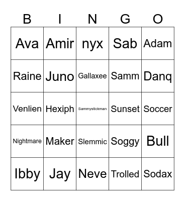 THE ELITE REMOVAL BINGO Card