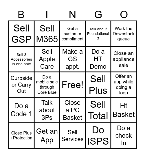 Best Buy Bingo Card