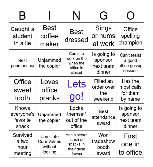 Farewell Bingo Card