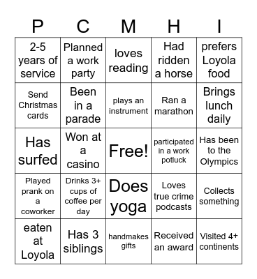 2020 Retreat Bingo Card