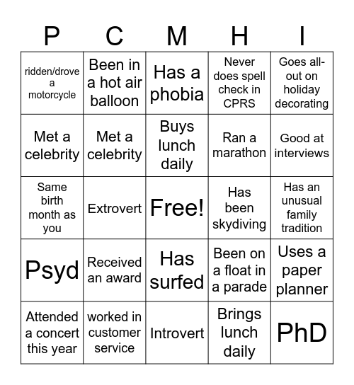 2025 Retreat Bingo Card