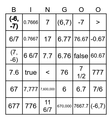 67th Day of School Bingo Card