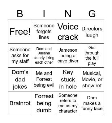 B Bingo Card