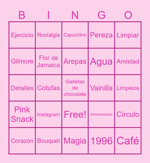 Mis dulces 29 Bingo Card