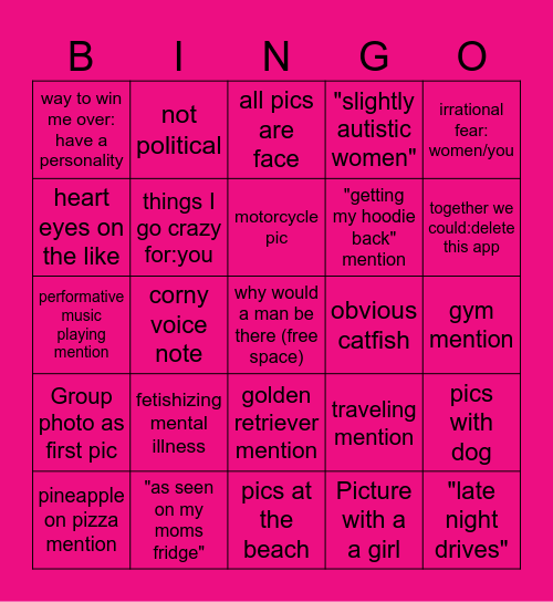 Hinge Bingo Card