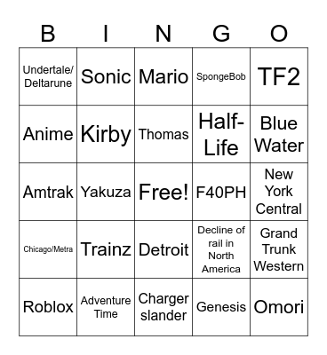 AmtrakGuy365 Bingo v2 Bingo Card
