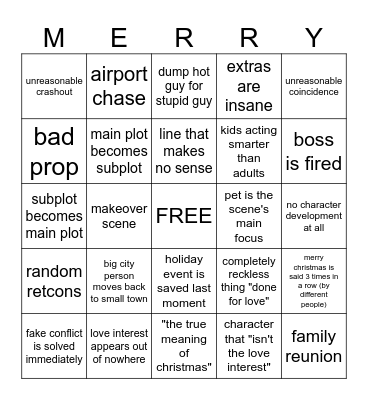 hallmark Bingo Card