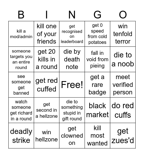 the ultimate pof bingo😡 Bingo Card