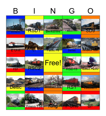Railroad Museums that I would like to take a photograph one day Bingo Card