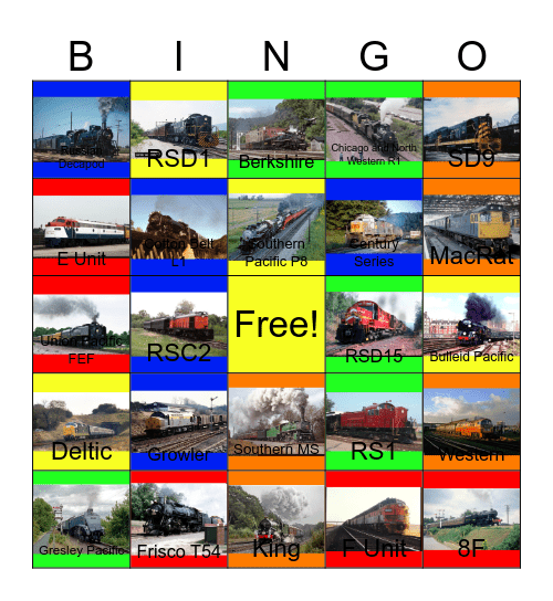 Railroad Museums that I would like to take a photograph one day Bingo Card