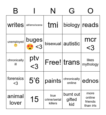 How similar are we? Bingo Card
