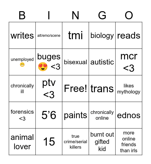 How similar are we? Bingo Card