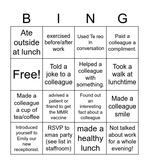 MEMC BINGO!! Bingo Card