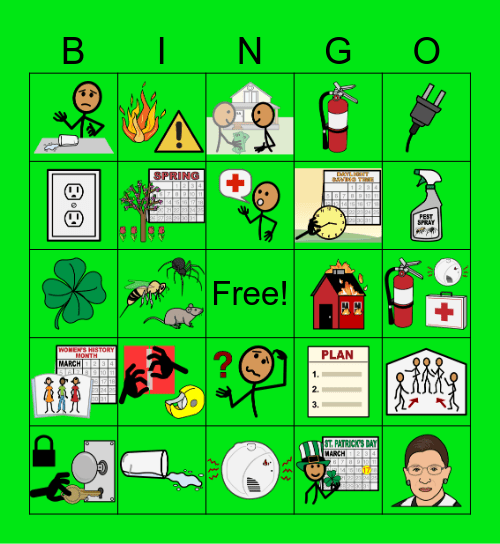 March Vocabulary Bingo Card