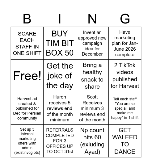 PHIL BINGO CARD! Bingo Card