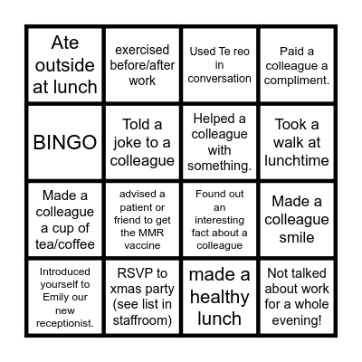 MEMC BINGO!! Bingo Card