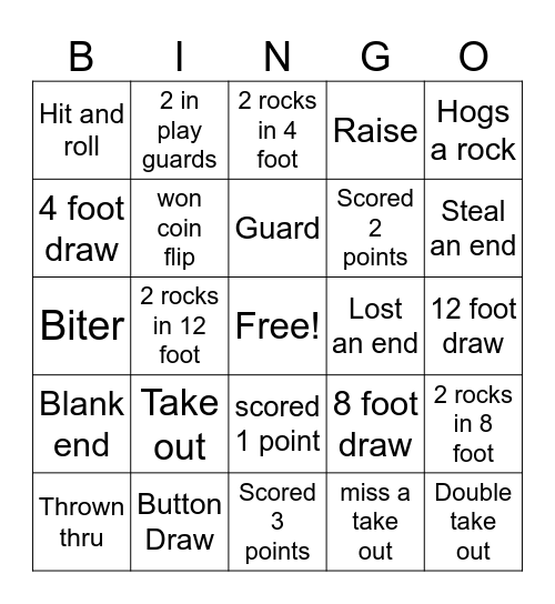Curling BINGO Card