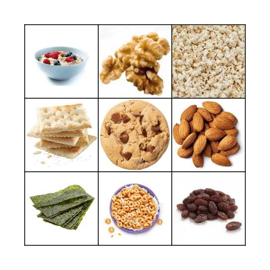 Dried Goods Bingo Card
