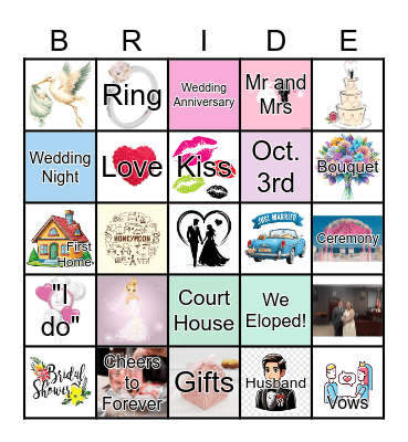 Madison's Bridal Bingo Card