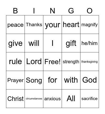 Thanksgiving Bingo! Bingo Card