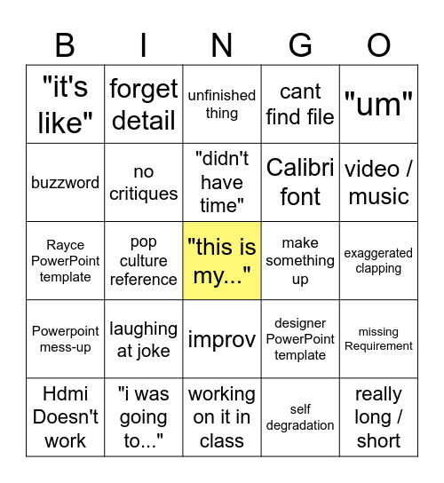 VTD presentation Bingo Card